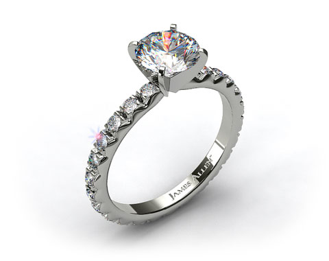 14k White Gold 0.54ctw* French Cut Pave Diamond Eternity Ring
